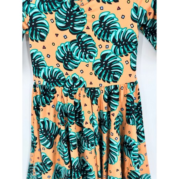 Dotdotsmile Girls Dress Size 3/4 Orange with Green Floral NWT - Picture 3 of 5